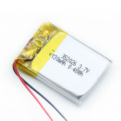 130mAh 352026 Lipo-SGS van Ce van de Polymeerbatterij Elektrische Horlogebatterij