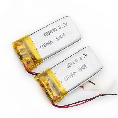 GPS-Drijver Li Polymer Rechargeable Battery 401430 de Batterij van 110mAh Lipo
