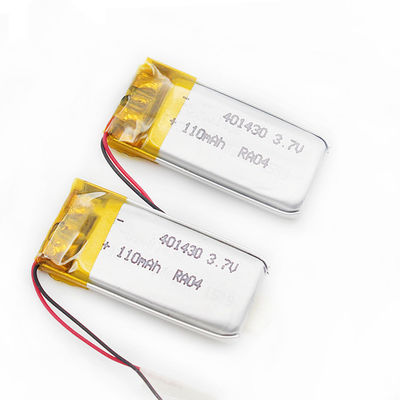 ISO9001 401430 de Batterij ROHS van 3.7V 110mAh Lipo